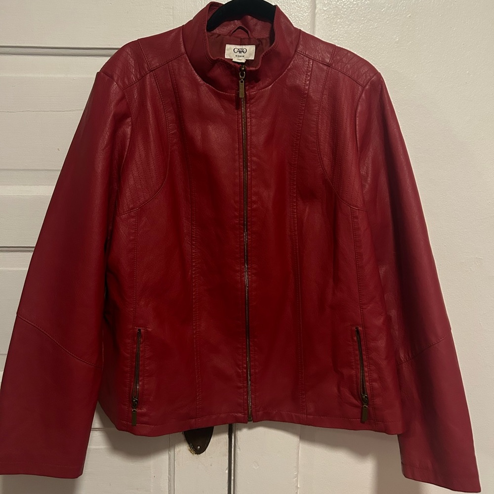Burgundy leather jacket